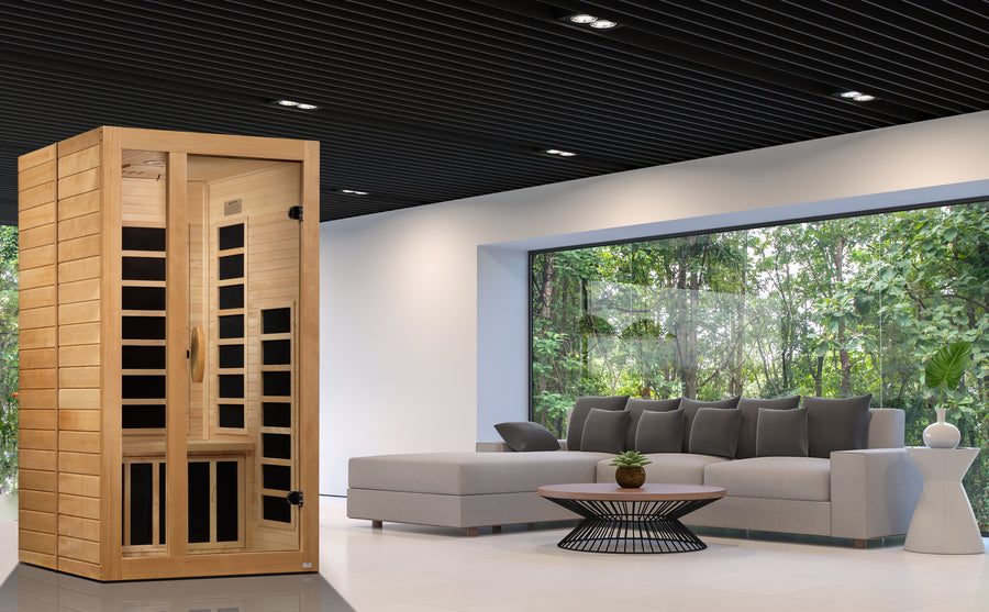 Dynamic "Gracia" 1-2 Person Low EMF FAR Infrared Sauna – Canadian Hemlock