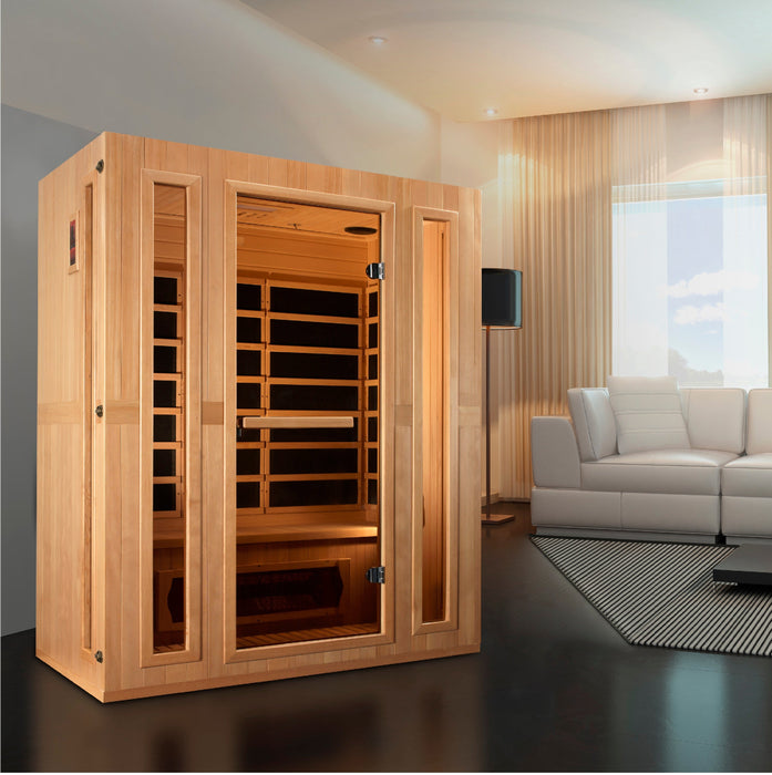 Dynamic - Hemlock 3-Person Infrared Sauna "MX-LS3-01" – 6 Carbon Panels